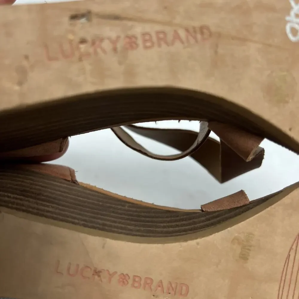 Women’s Lucky Brand Heeled Strappy Sandals Tan Size 8 1/2 - Picture 7 of 9
